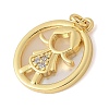 Brass Micro Pave Cubic Zirconia Pendants KK-K298-22G-04-2