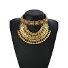 Ethnic Style Zinc Alloy Coin Tassel Statement Bib Necklaces for Women FS-WGFF897-01-2