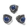 Natural Lapis Lazuli Adjustable Rings RJEW-I108-03AS-02-4