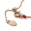 Crystal Rhinestone Heart Padlock Link Bracelet with 304 Stainless Steel Chains BJEW-K237-04KCG-3