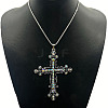 Stylish Alloy Rhinestone Cross Pendant Necklaces IL1891-1