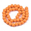 Painted Natural Wood Beads Strands WOOD-S053-54I-2