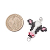 Glass Seed Beaded Links Connector Charms PALLOY-MZ01045-2