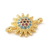 Brass Micro Pave Cubic Zirconia Connector Charms KK-U053-08G-2