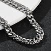 304 Stainless Steel Cuban Link Chain Bracelets for Men BJEW-Z081-01P-02-2