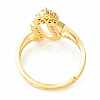Clear Cubic Zirconia Initial Letter with Crown Adjustable Ring RJEW-M139-17U-3