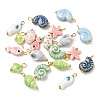 20Pcs 10 Styles Handmade Porcelain Pendants PALLOY-HS00033-1