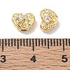 Brass Micro Pave Clear Cubic Zirconia Beads CU-CBA91C0-04G-3