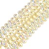 Electroplate Transparent Glass Beads Strands EGLA-N057-01A-04-1