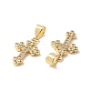 Rack Plating Brass Micro Pave Clear Cubic Zirconia Charms ZIRC-C042-07G-3