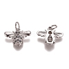 Brass Micro Pave Cubic Zirconia Charms ZIRC-G153-31P-1