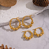 304 Stainless Steel Round Beaded Hoop Earrings for Women SN2323-1-2
