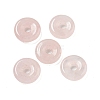 Natural Rose Quartz Donut/Pi Disc Charms G-G142-01B-1