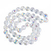 Electroplate Transparent Glass Beads Strands EGLA-N002-34A-C03-2