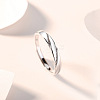 Adjustable Brass Pave Cubic Zirconia Cuff Open Rings for Men FS-WGF7306-01-1