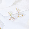 1 Pair Brass Clear Cubic Zirconia Dangle Earrings EJEW-LP0007-071-3