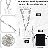 1Pc 304 Stainless Steel Figaro Chain Number Pendant Necklaces NJEW-BBC0001-28C-P-2
