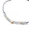 Natural Round Aquamarine Beads Braided Bead Bracelets for Women BJEW-JB11655-03-3