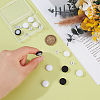 24Pcs 2 Colors Pure Cotton Covered Iron Buttons BUTT-BC0001-20-3