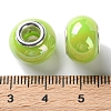 Opaque Brass Cores Acrylic European Beads OACR-M024-04P-10-3