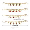 4Pcs 4 Styles Alloy Rhinestone with Acrylic Pearl Bead Charm Cable Chain Bag Decorative Chains HJEW-FS00060-01-4