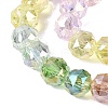 Electroplate Transparent Glass Beads Strands EGLA-Q135-8MM-C06-4