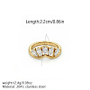 304 Stainless Steel Micro Pave Cubic Zirconia Finger Rings WG84F78-01-2