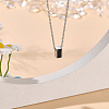 304 Stainless Steel with Black Glass Rectangle Pendant Urn Ashes Necklaces for Women Men NJEW-WH0013-83P-02-4