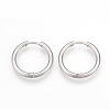 201 Stainless Steel Huggie Hoop Earrings MAK-R021-19mm-1
