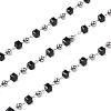 Cube Glass & 201 Stainless Steel Beaded Chains CHS-A015-04P-1