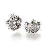 Brass Micro Pave Clear Cubic Zirconia Spacer Beads KK-Z156-08P-02-1