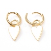 Brass Dangle Huggie Hoop Earrings EJEW-L234-002G-2