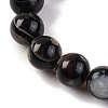 Natural Tibetan Agate(Dyed & Heated) 1-Eye Beads Strands G-G163-A02-04-4