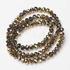 Electroplate Transparent Glass Beads Strands EGLA-A034-T8mm-O14-2