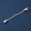 Brass Micro Pave Clear Cubic Zirconia Chain Extender KK-G491-52A-S-2