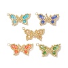 5Pcs 5 Color Glass Seed Beaded Pendants PALLOY-MZ00103-1