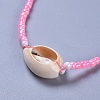 Adjustable Glass Seed Bead & Tibetan Style Zinc Alloy Charm Bracelet Sets BJEW-JB04282-5
