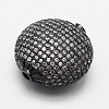 Long-Lasting Plated Brass Micro Pave Cubic Zirconia Beads KK-F720-16-2