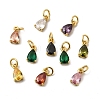 Brass Micro Pave Cubic Zirconia Pendants KK-A289-03G-1
