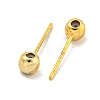 Brass Stud Earring Findings KK-U006-01G-02-2