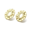 Ion Plating(IP) 304 Stainless Steel Flat Round Stud Earrings for Women EJEW-M028-03G-2