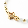 Cross Cubic Zirconia Beaded Bracelet for Girl Women BJEW-JB06848-04-5