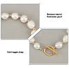 ANATTASOUL Natural Pearl Beaded Bracelet with Brass Clasp for Women BJEW-AN0001-05-3