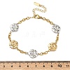 304 Stainless Steel Camellia Link Bracelets BJEW-A169-03GP-5