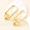 Rectangle Brass Hoop Earrings EJEW-Z121-08G-3