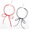 2Pcs 2 Colors Bowknot Velvet Choker Necklaces for Women NJEW-CY0001-01-6