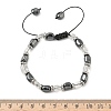 Natural Quartz Crystal & Non-magnetic Synthetic Hematite Beaded Braided Bead Bracelets for Men Women BJEW-Z148-08P-01-3