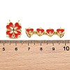 Brass Micro Pave Clear Cubic Zirconia and Enamel Connector Charms AL-CBA6E16-01G-B-2