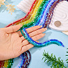 18 Strands 18 Colors Frosted Opaque Glass Beads Strands GLAA-TA0003-40-7
