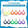 ANATTASOUL 6 Pairs 6 Colors Donut Resin Dangle Earrings with Iron Pins for Women EJEW-AN0004-14-2